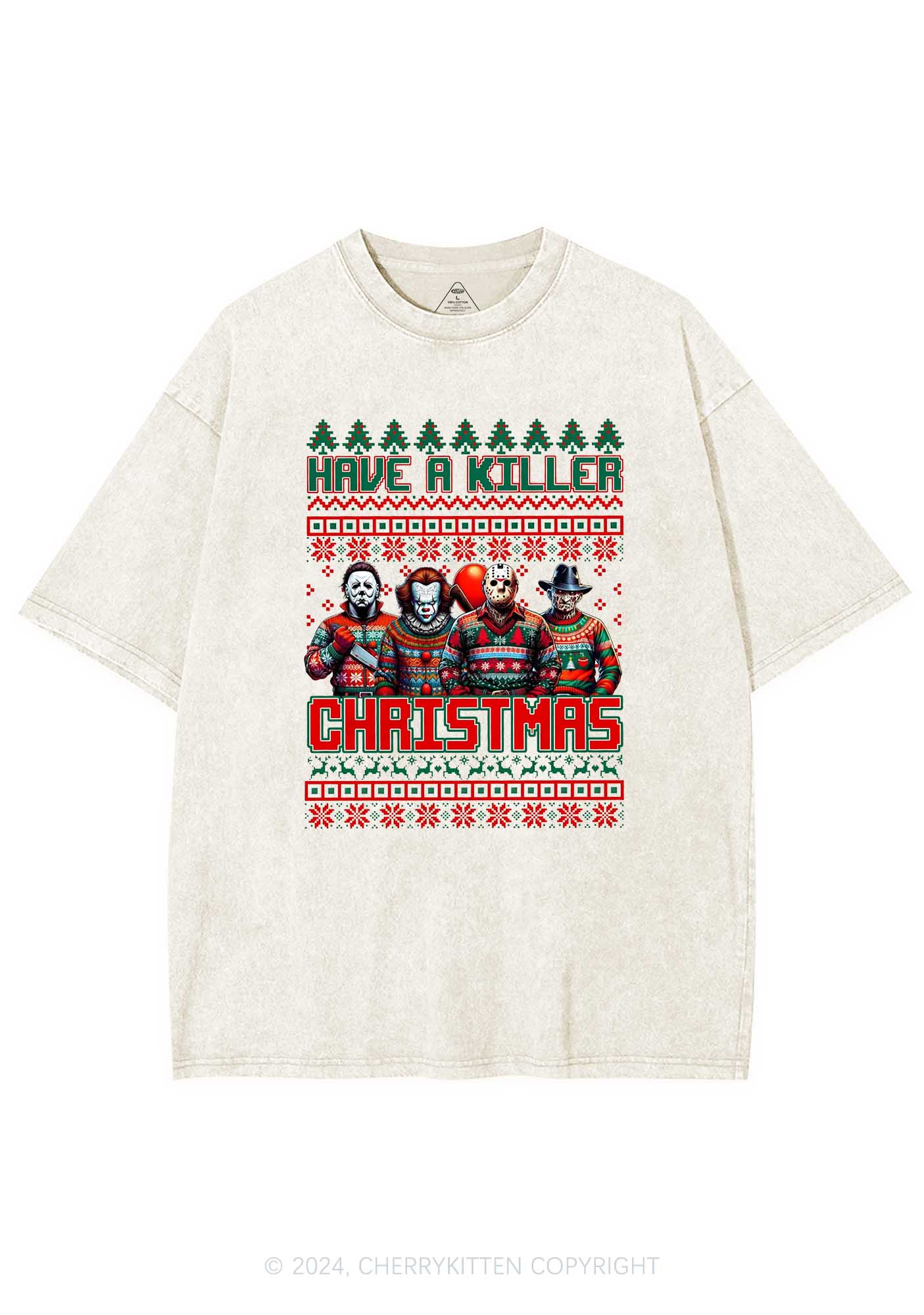 Christmas Have A Killer Y2K Washed Tee Cherrykitten