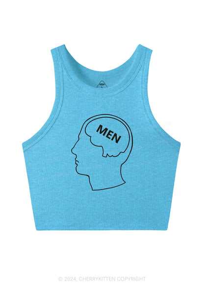 Mens Brain Y2K Crop Tank Top Cherrykitten