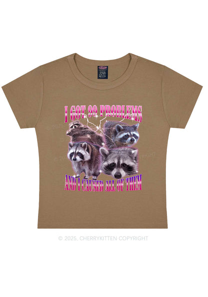 Raccoon Got Problems Y2K Baby Tee Cherrykitten