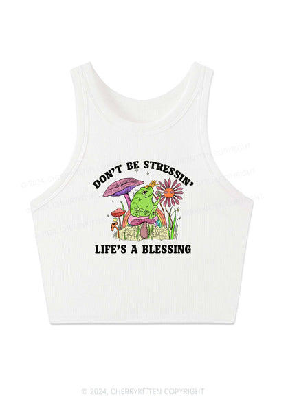 Don't Be Stressin Y2K Crop Tank Top Cherrykitten