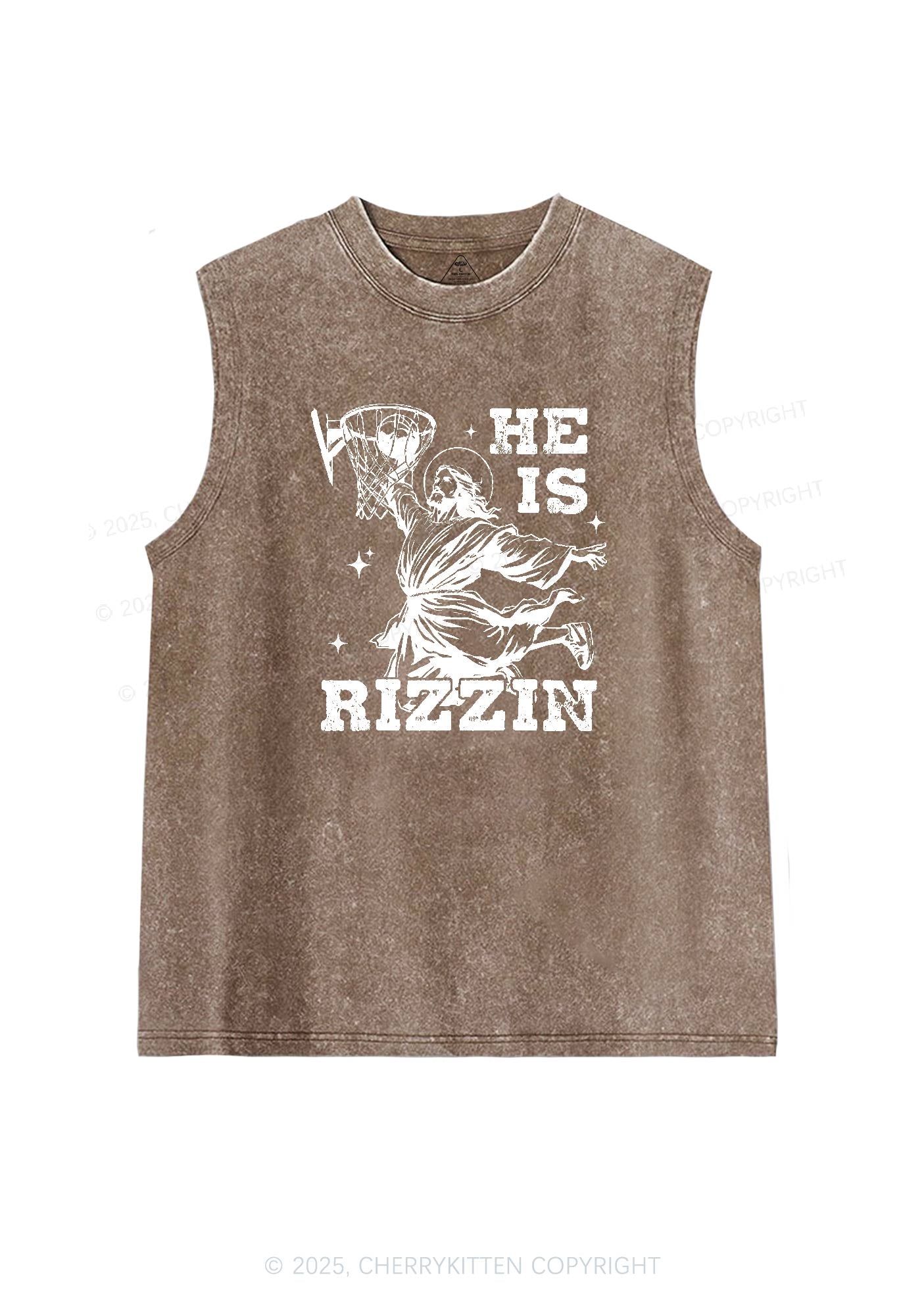 He Is Rizzin Y2K Washed Tank Cherrykitten