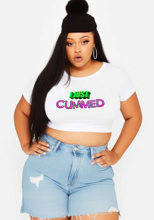 Curvy I Just Cummed Y2K Baby Tee Cherrykitten