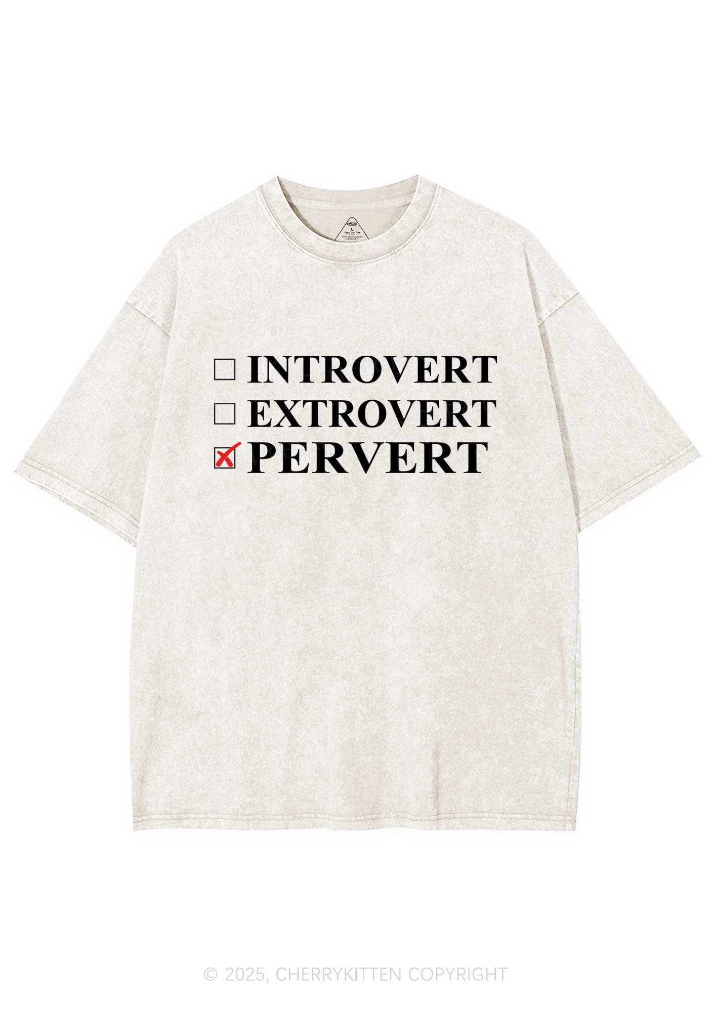 Be Pervert Y2K Washed Tee Cherrykitten