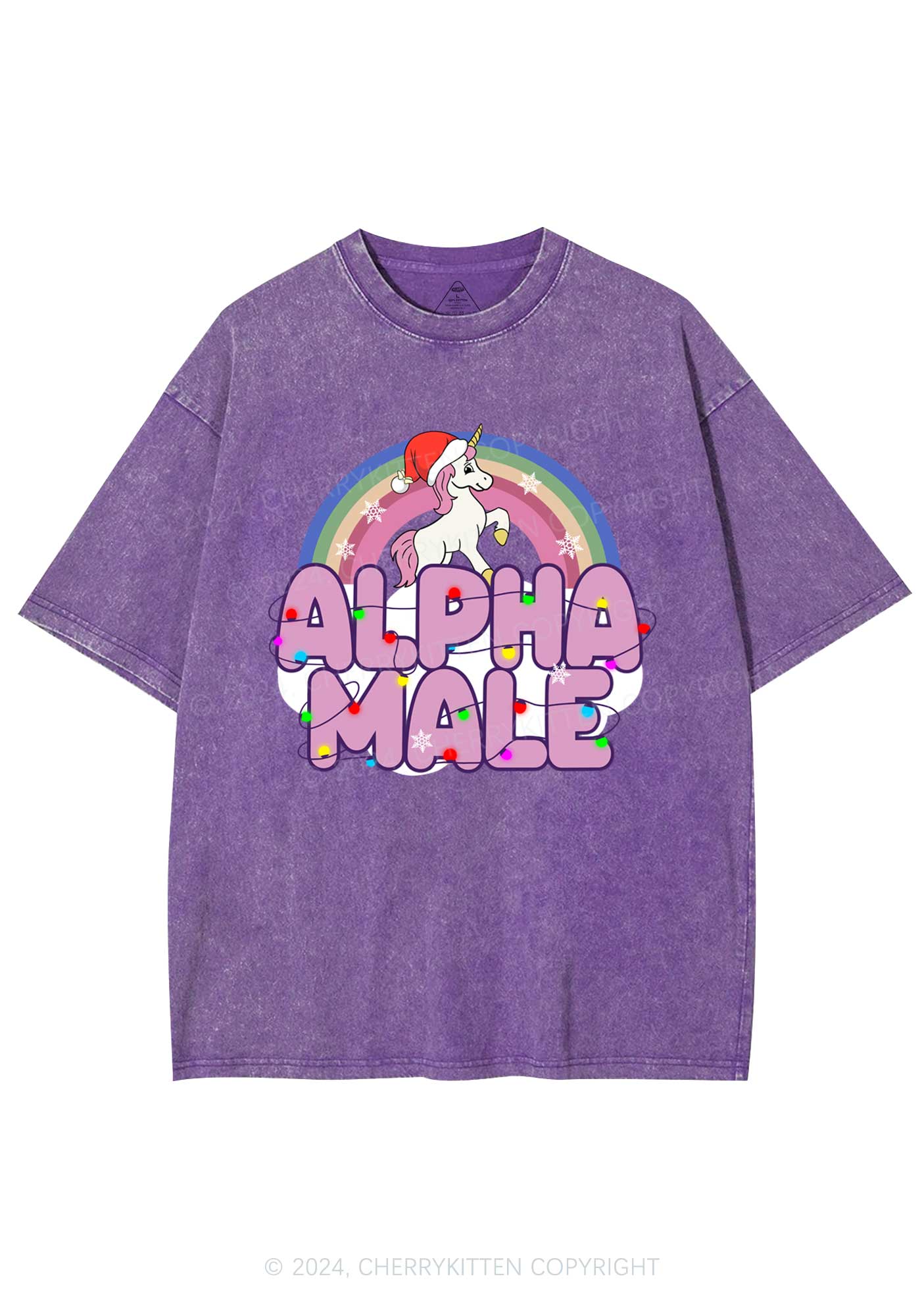 Christmas Alpha Male Y2K Washed Tee Cherrykitten