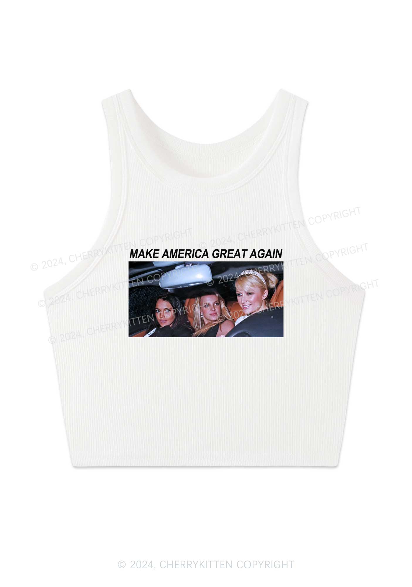 Make America Great Again Y2K Crop Tank Top Cherrykitten