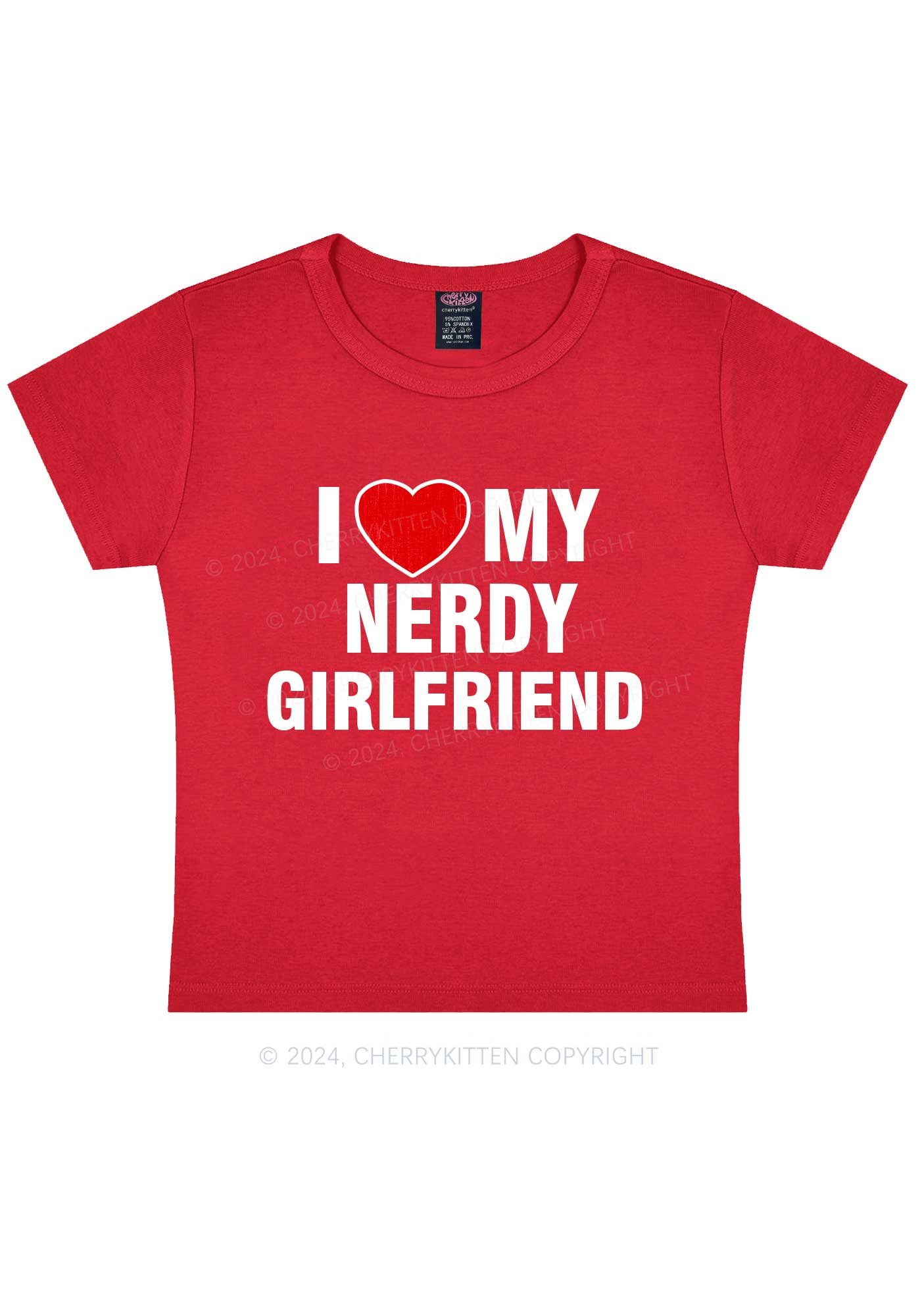 Love My Nerdy Girlfriend Y2K Valentine's Day Baby Tee Cherrykitten