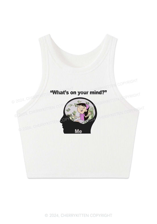 What's On Your Mind Y2K Crop Tank Top Cherrykitten