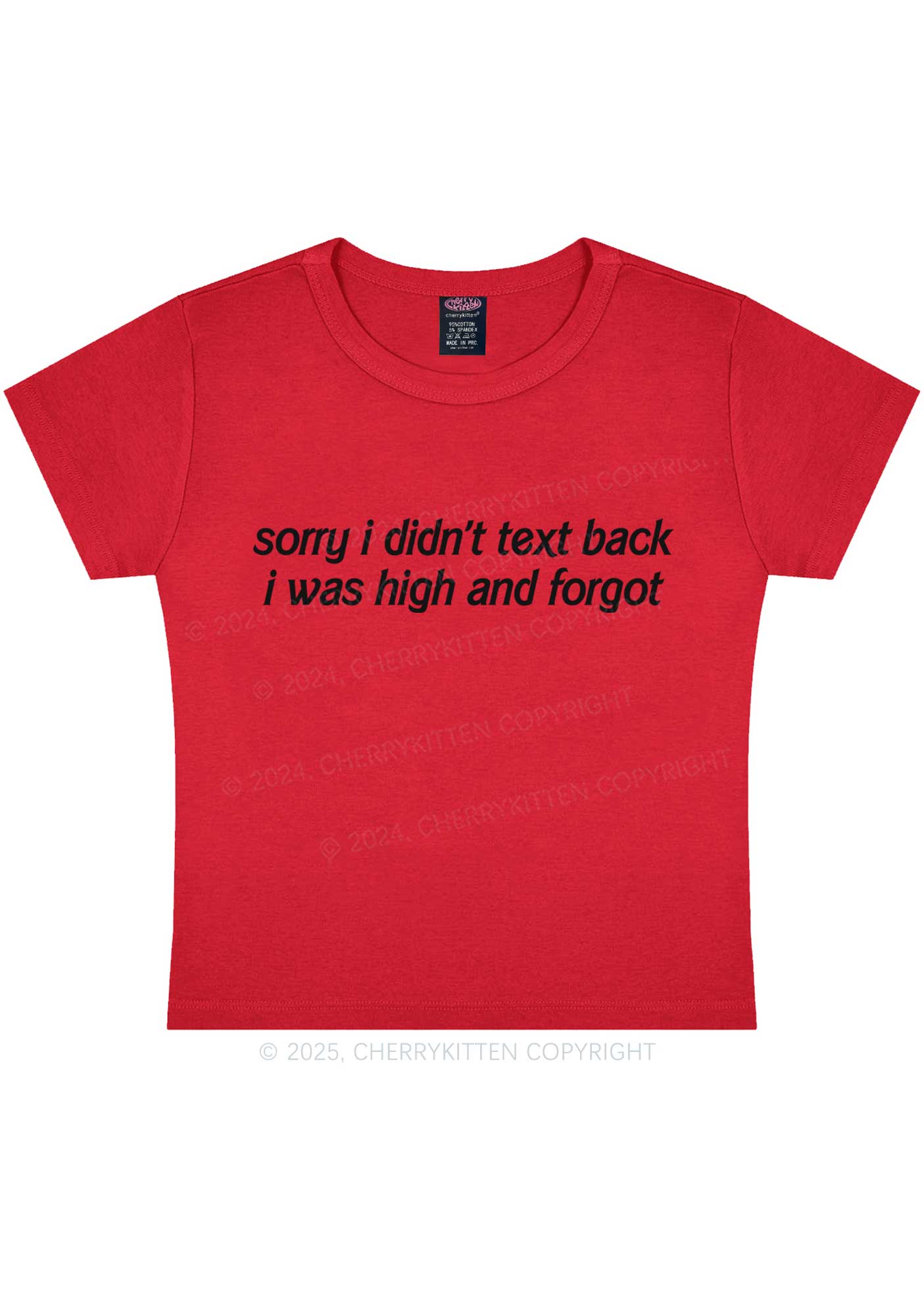 I Was High And Forgot Y2K Baby Tee Cherrykitten