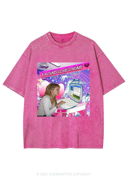 I Found Love Online Y2K Washed Tee Cherrykitten