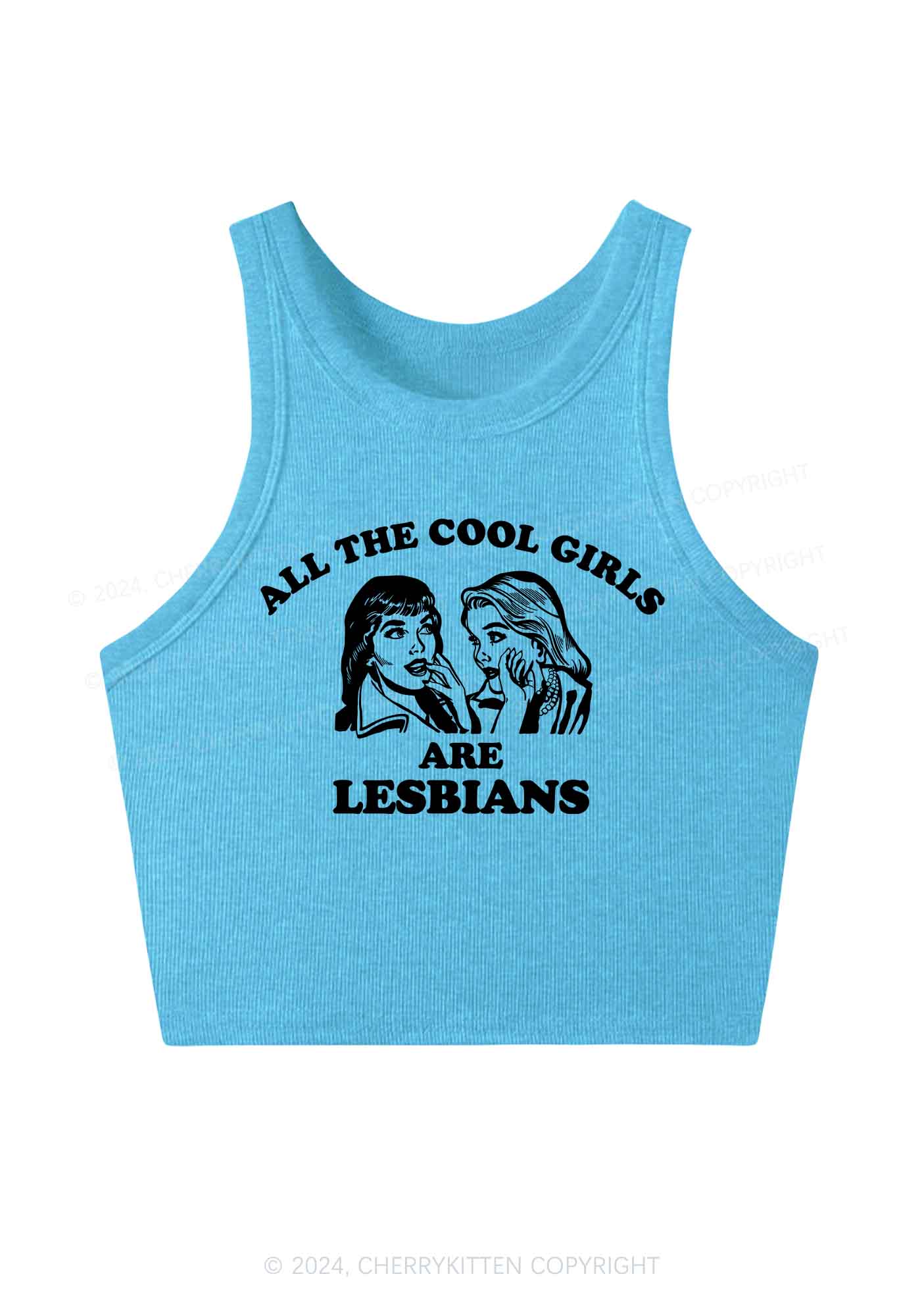 Cool Girls Lesbians Y2K Crop Tank Top Cherrykitten