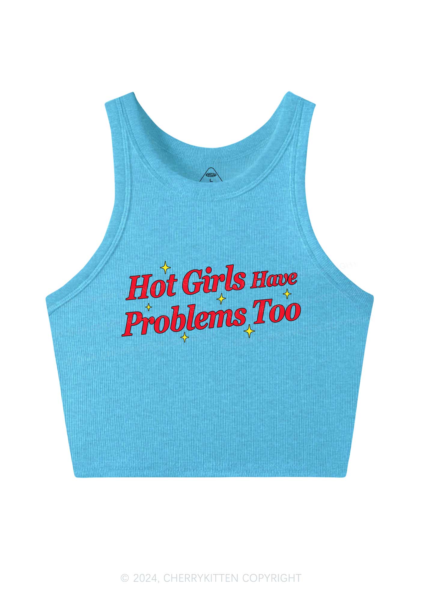 Hot Girls Have Problems Too Y2K Crop Tank Top Cherrykitten