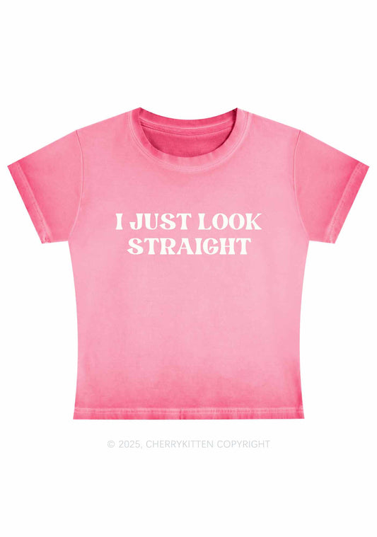 I Just Look Straight Y2K Vintage Classic Tee Cherrykitten