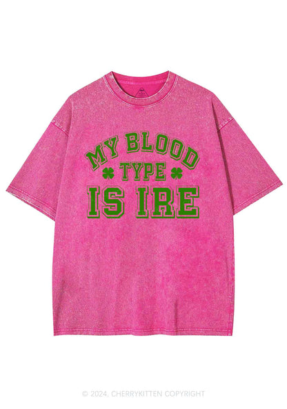 Blood Type Is Ire St Patricks Y2K Washed Tee Cherrykitten