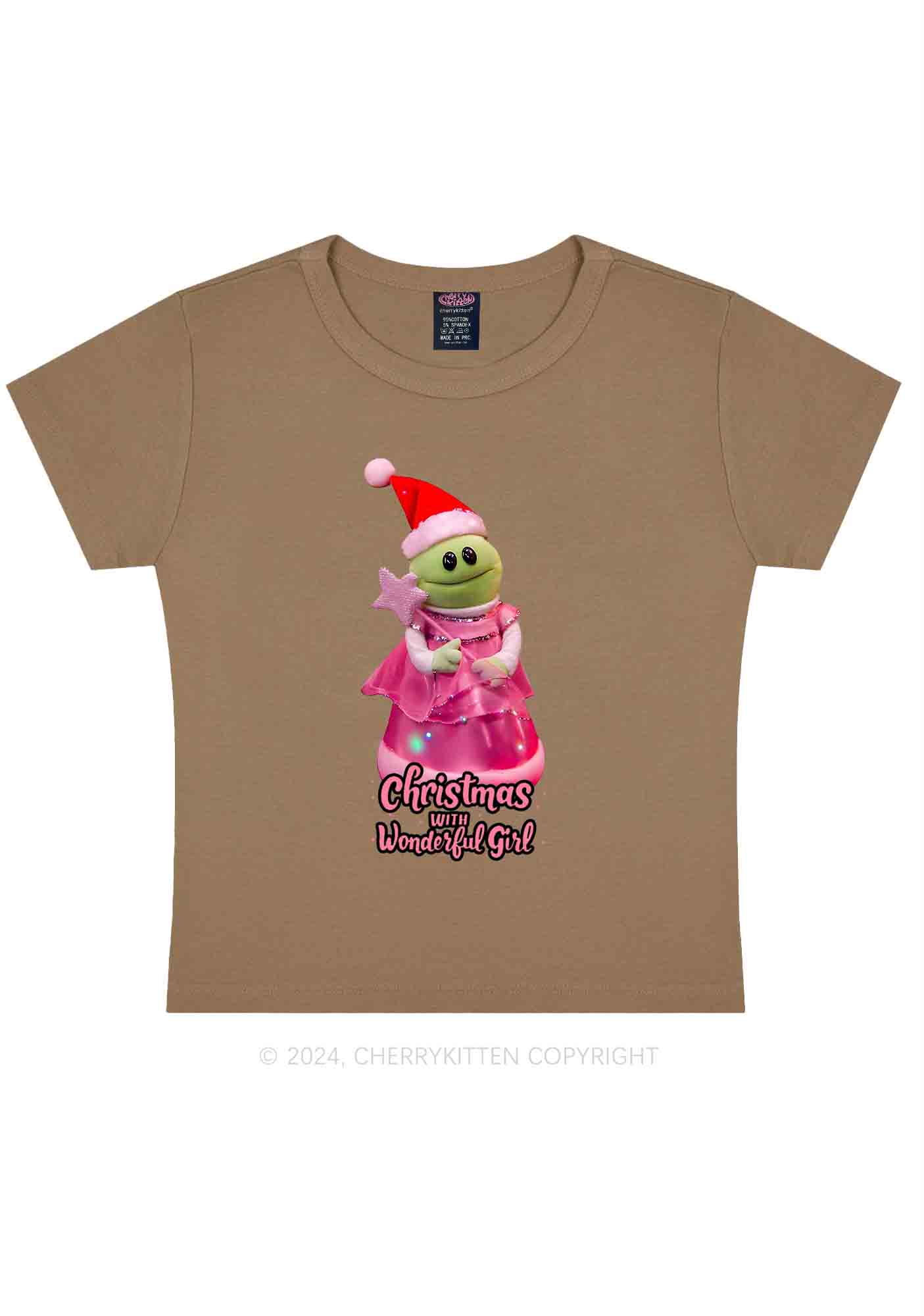 Christmas Wonderful Girl Y2K Baby Tee Cherrykitten