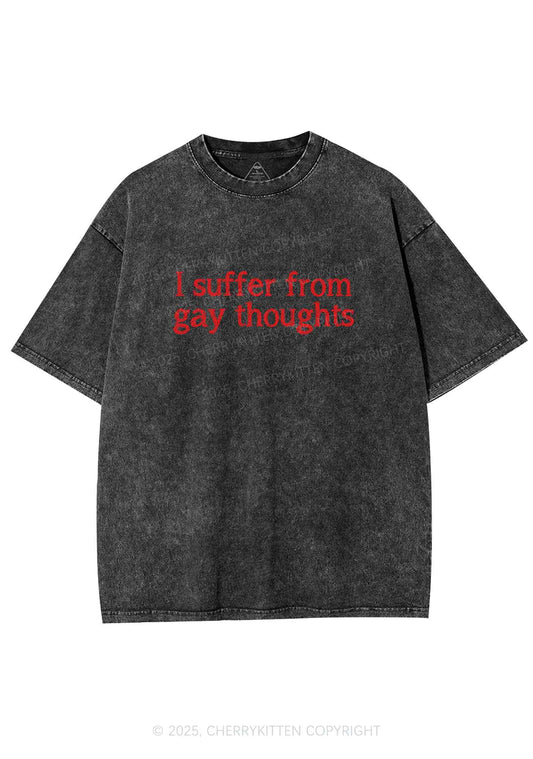 Suffer From Gay Thoughts Y2K Washed Tee Cherrykitten