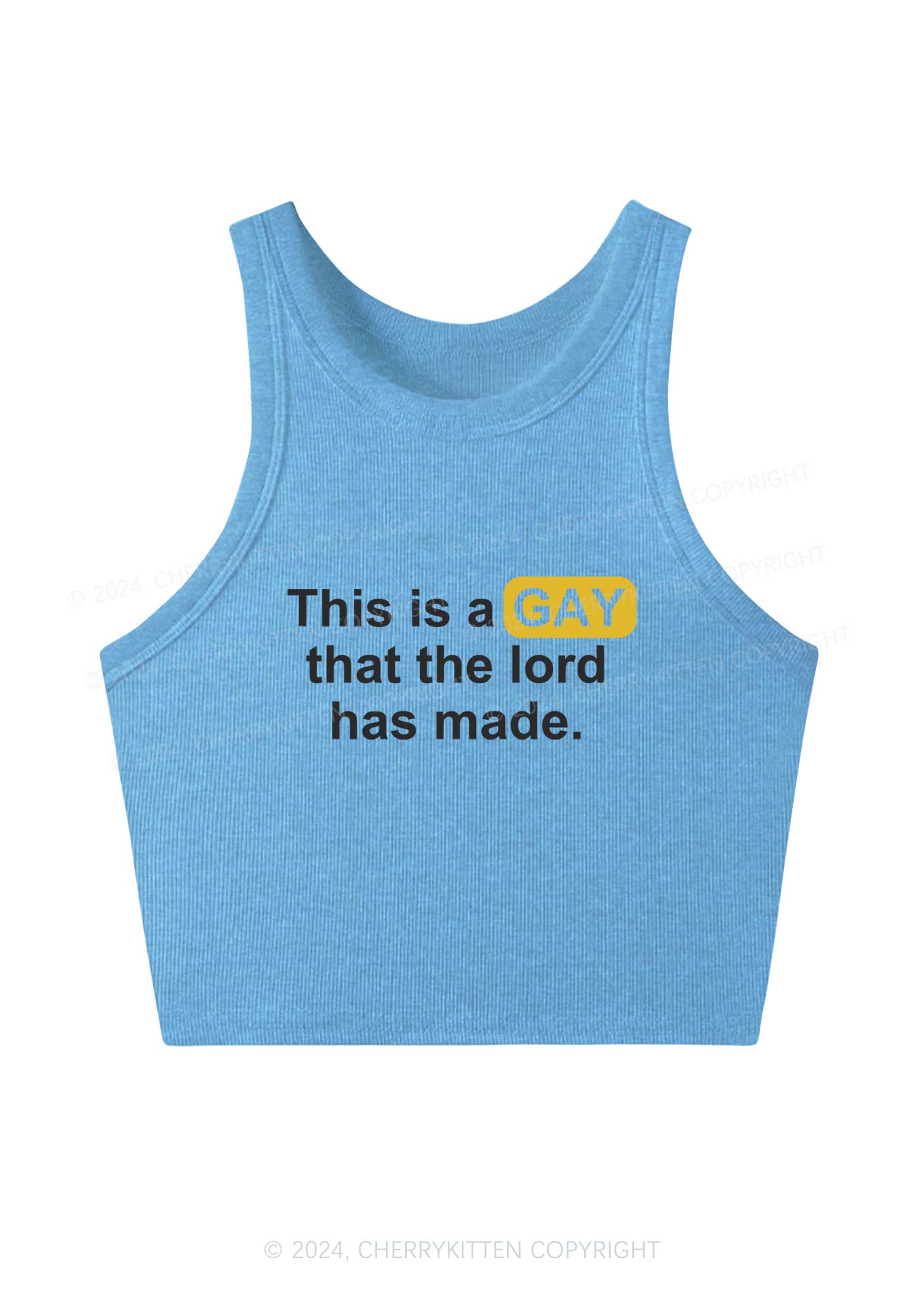 Lord Made Gay Y2K Crop Tank Top Cherrykitten