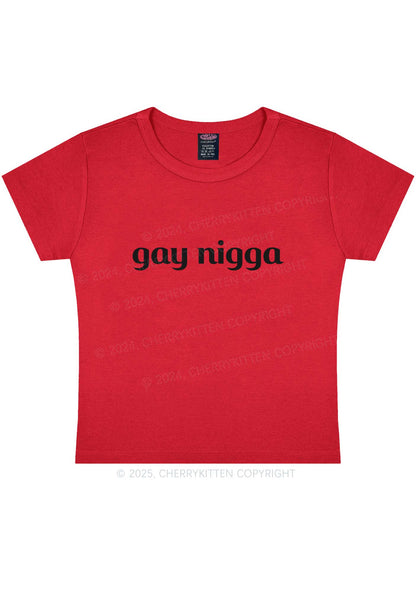 Gay Nigga Y2K Baby Tee Cherrykitten