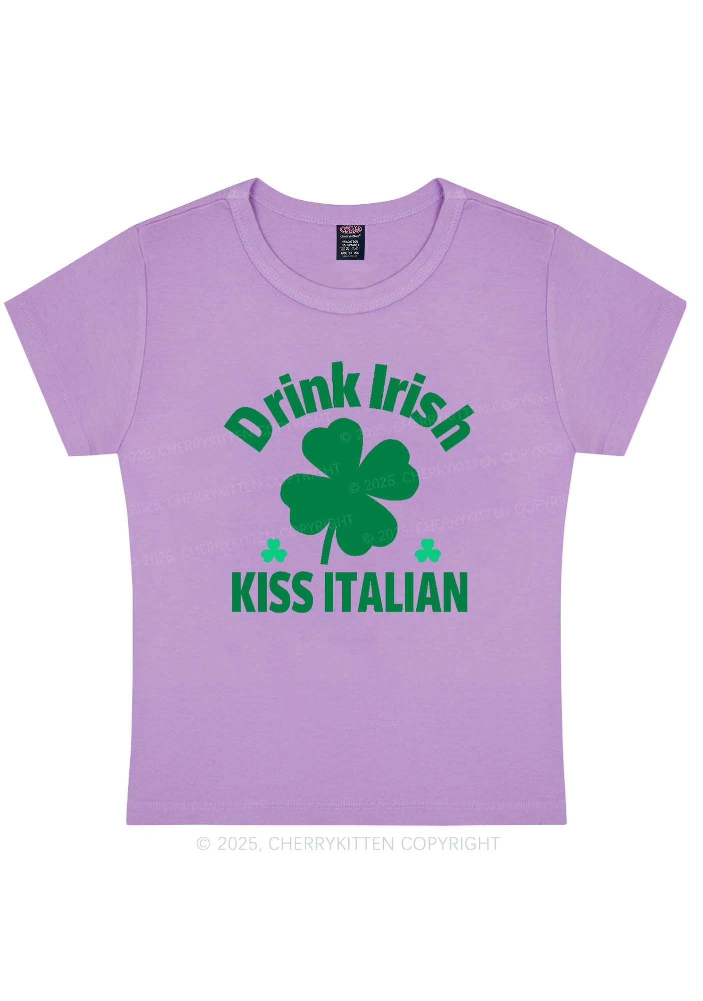 Drink Irish Kiss Italian St Patricks Y2K Baby Tee Cherrykitten