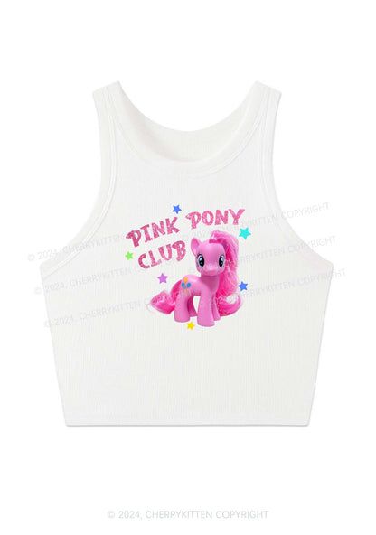 Pink Pony Y2K Crop Tank Top Cherrykitten