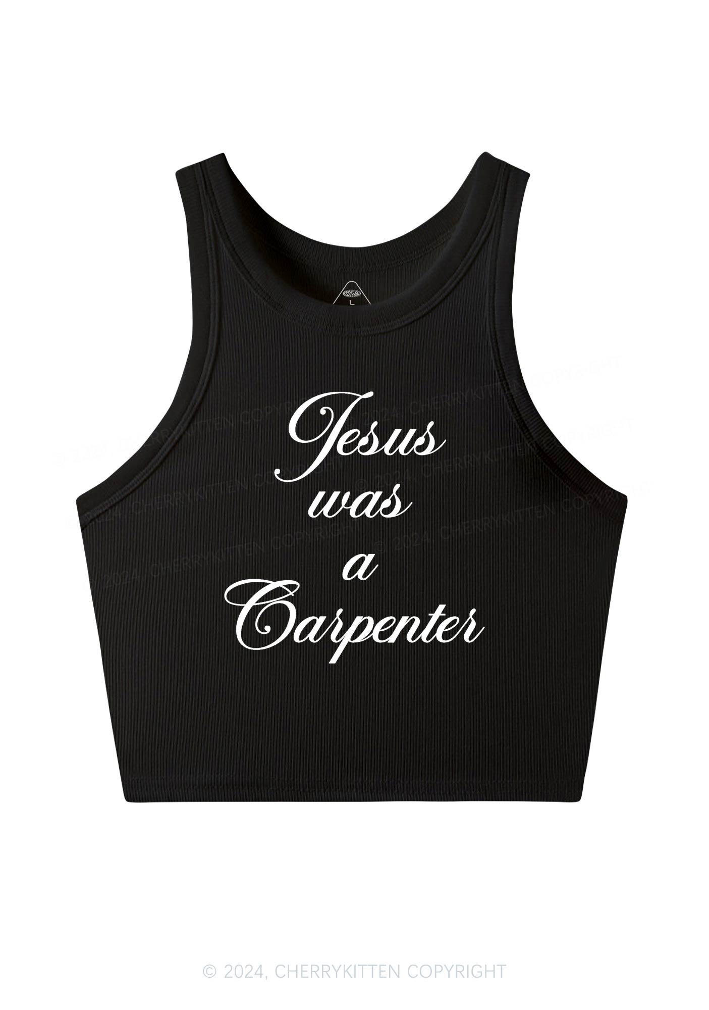 Jesus Was A Carpenter Y2K Crop Tank Top Cherrykitten