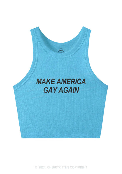 Make America Gay Again Y2K Crop Tank Top Cherrykitten