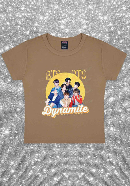 Bangtan Dynamite Kpop Y2K Baby Tee Cherrykitten