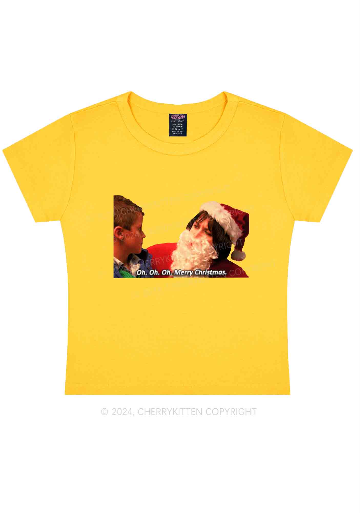 Oh Merry Christmas Y2K Baby Tee Cherrykitten