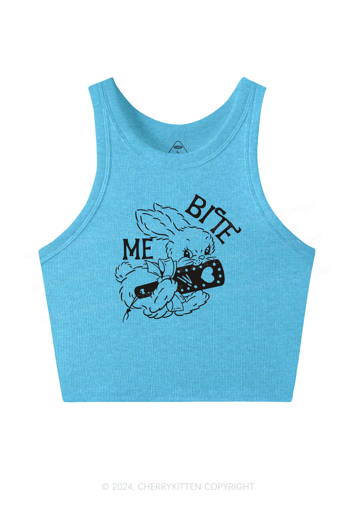 Bite Me Bunny Y2K Crop Tank Top Cherrykitten