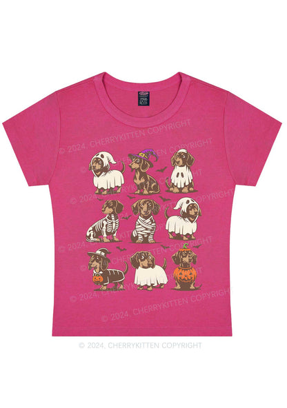 Halloween Dachshund Y2K Baby Tee Cherrykitten