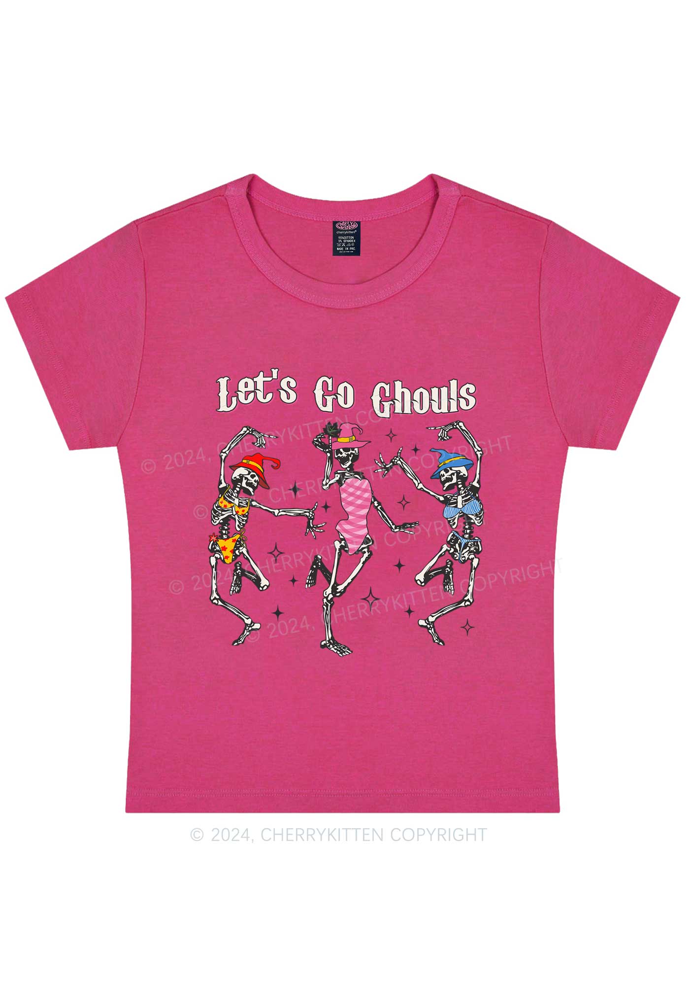 Halloween Let's Go Ghouls Y2K Baby Tee Cherrykitten