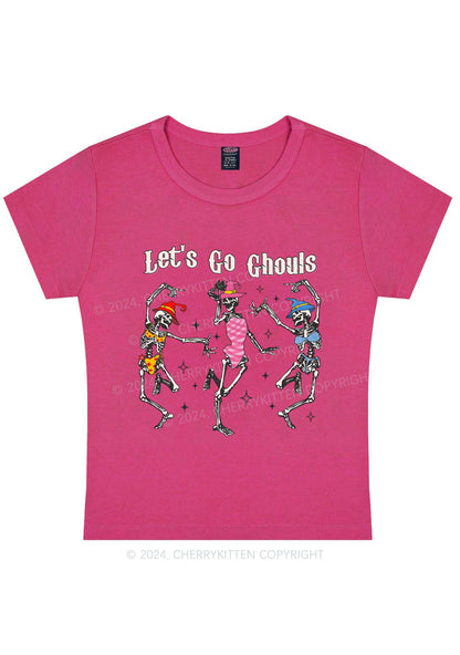 Halloween Let's Go Ghouls Y2K Baby Tee Cherrykitten