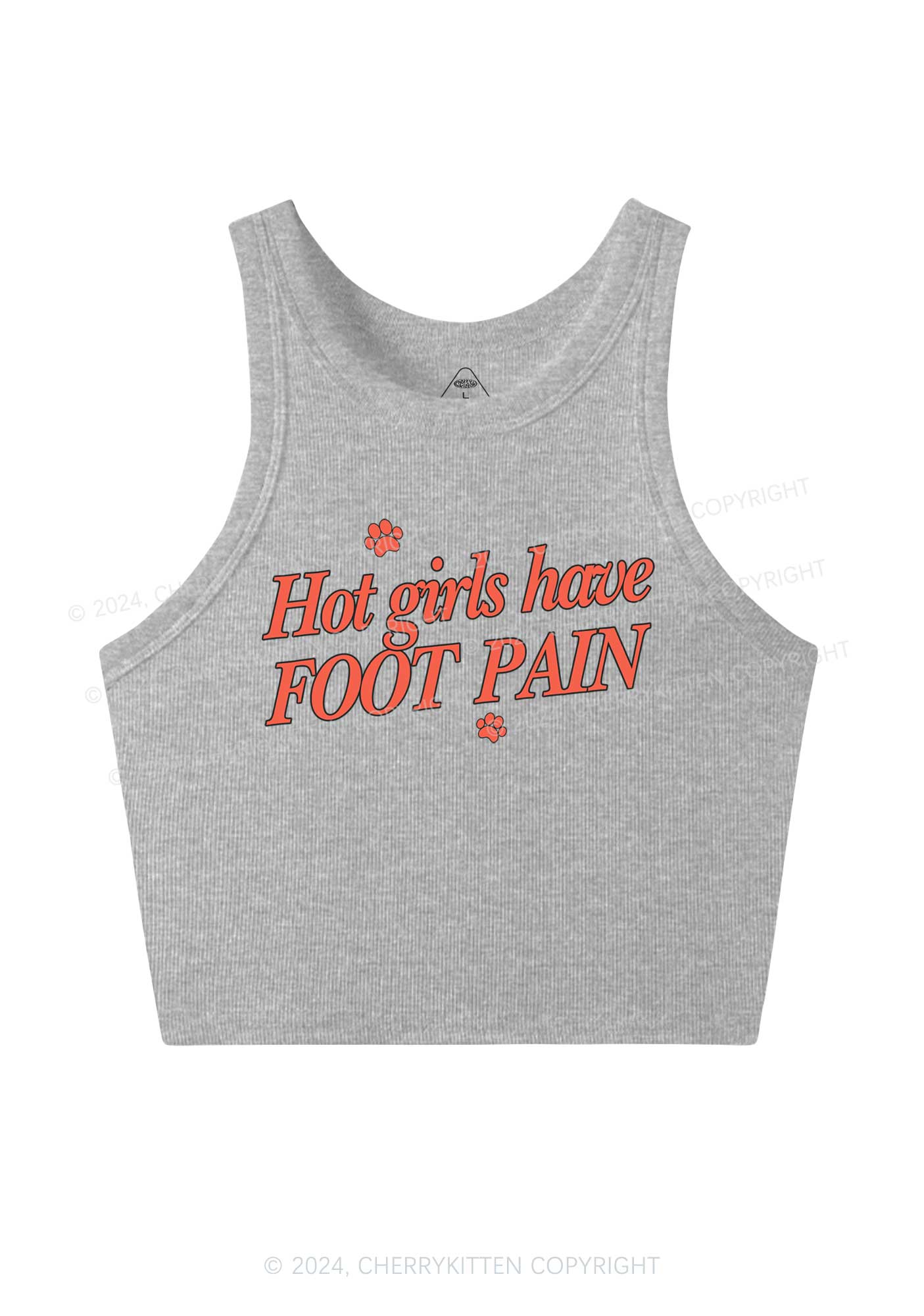 Hot Girls Have Foot Pain Y2K Crop Tank Top Cherrykitten