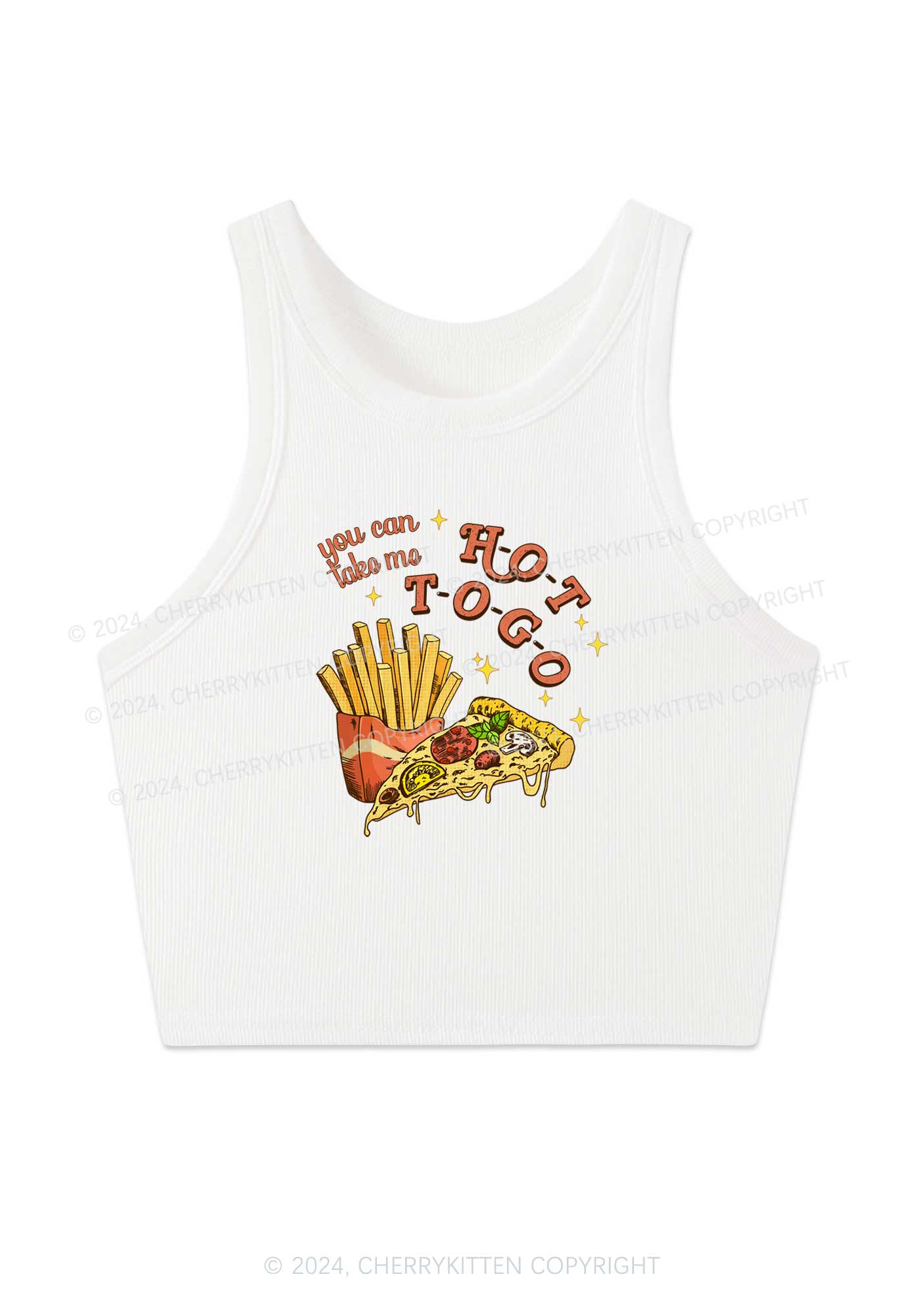 Take Me Hot To Go Y2K Crop Tank Top Cherrykitten