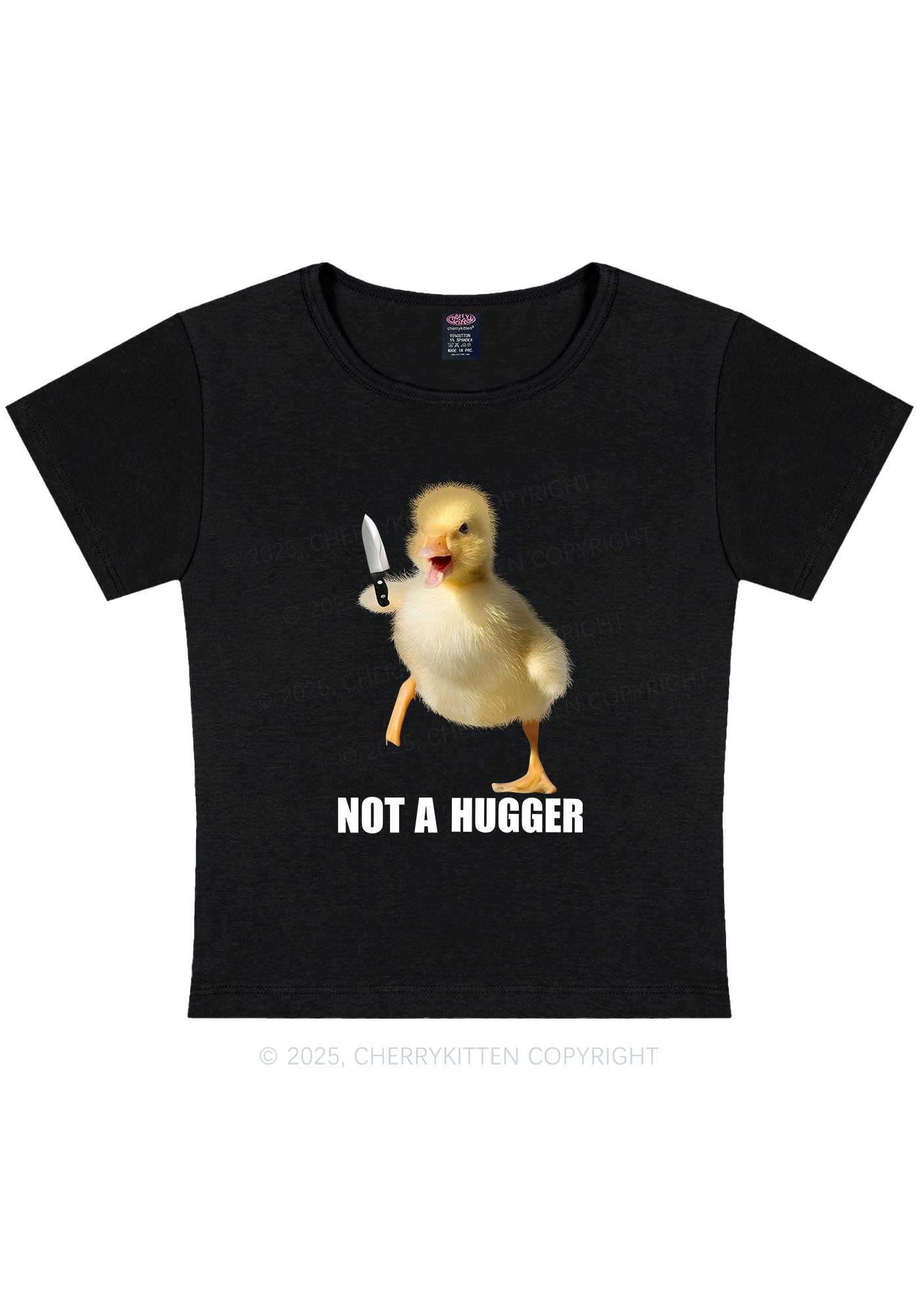 Not A Hugger Y2K Baby Tee Cherrykitten