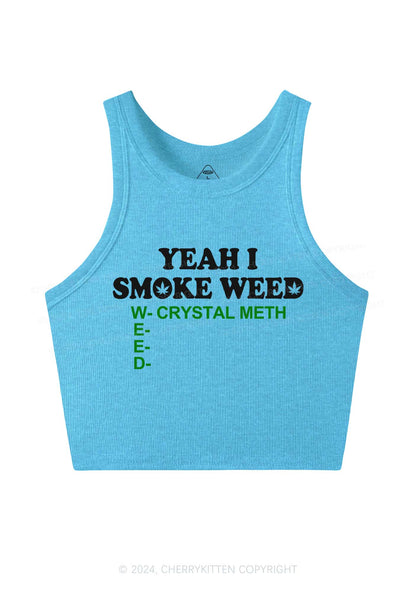 Yeah I Smoke Wxxd Y2K Crop Tank Top Cherrykitten