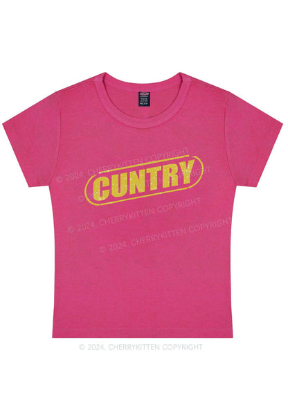 Cuntry Y2K Baby Tee Cherrykitten