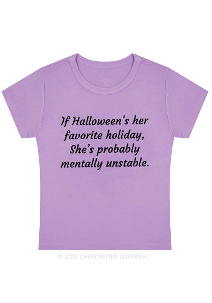 Halloween's Her Favorite Holiday Y2K Baby Tee Cherrykitten