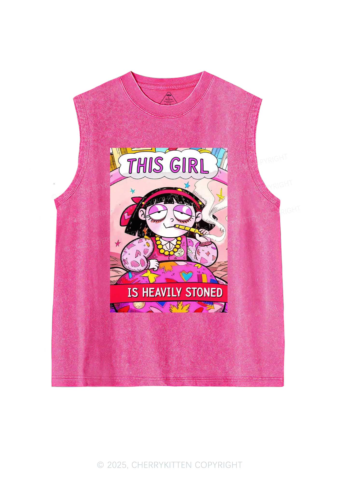 This Girl Is Heavily Stoned Y2K Washed Tank Cherrykitten