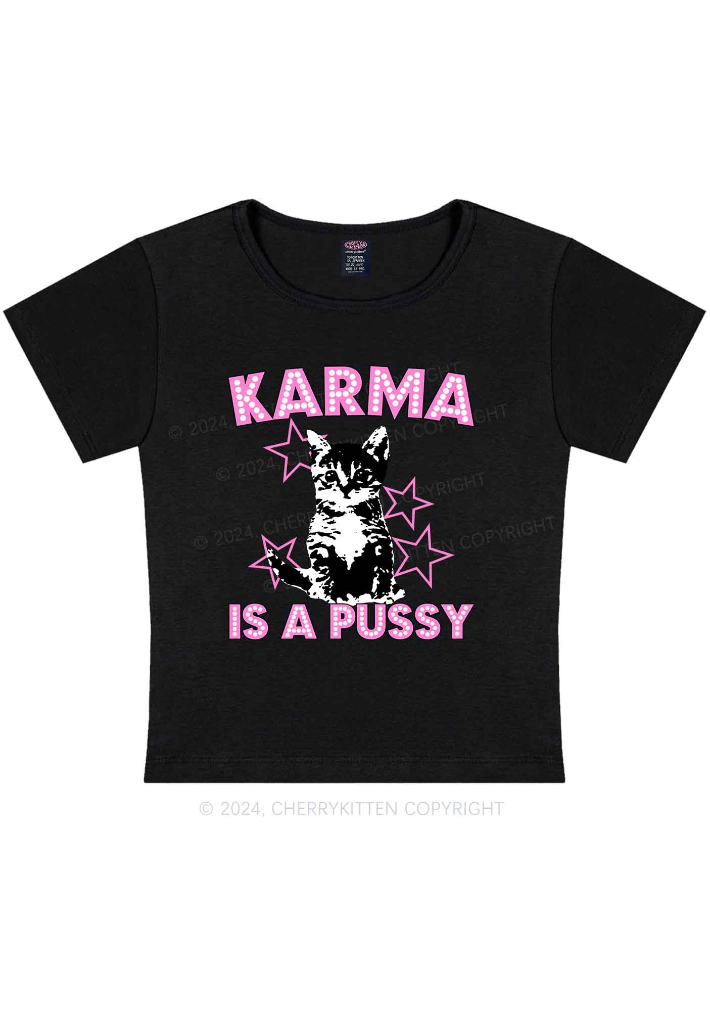 Karma Puxxy Y2K Baby Tee Cherrykitten