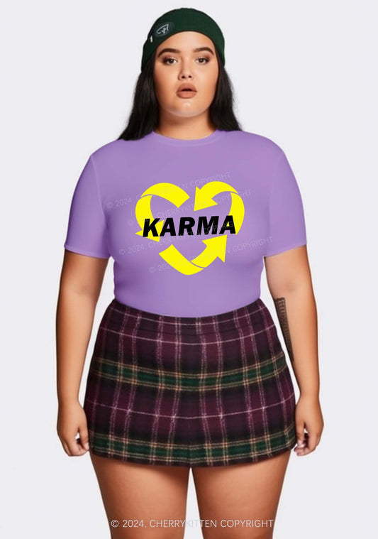 Curvy Karma Heart Y2K Baby Tee Cherrykitten