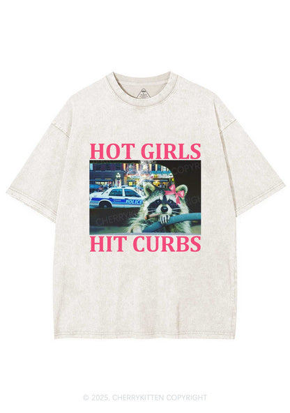 Hot Girls Hit Curbs Y2K Washed Tee Cherrykitten