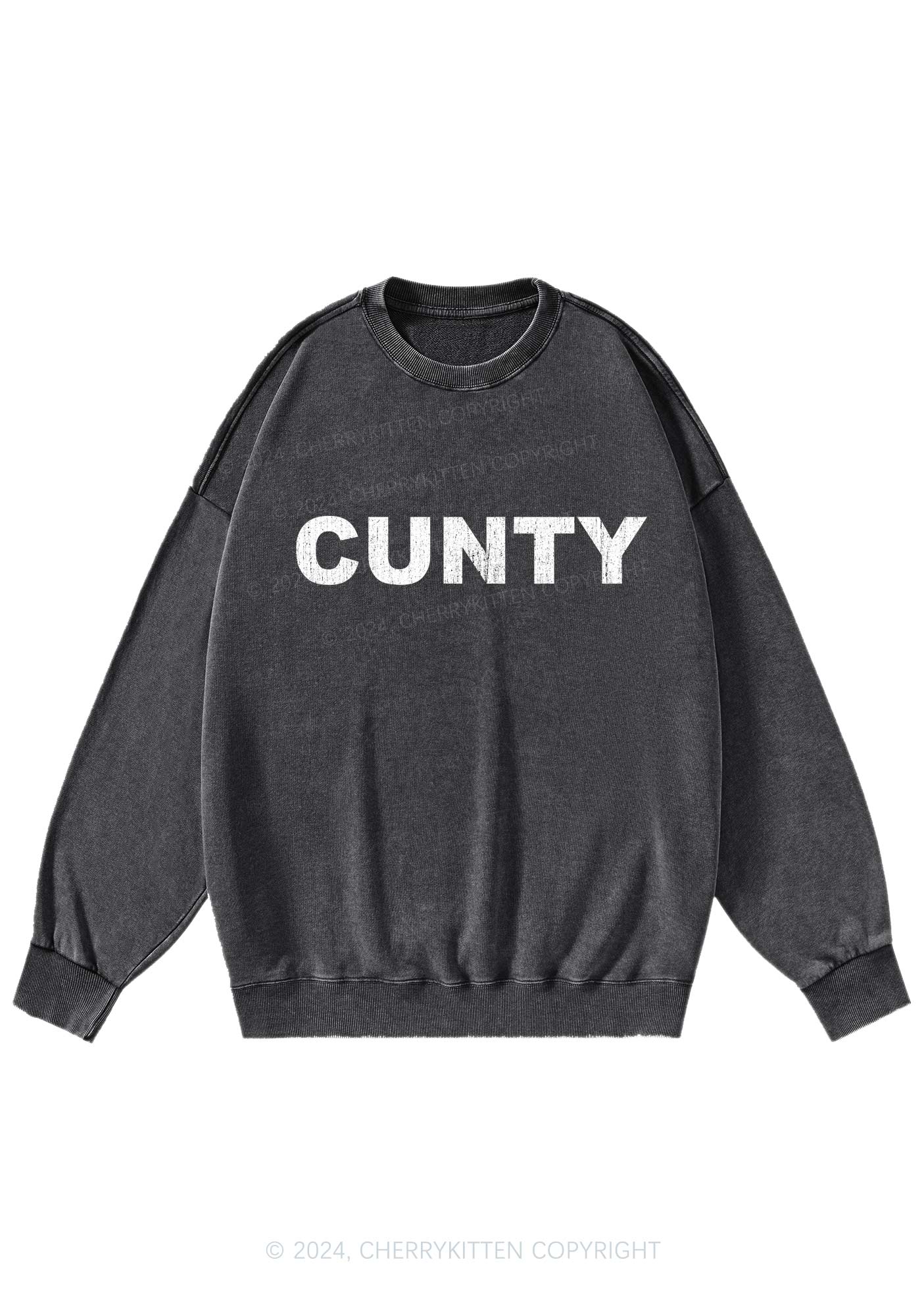 Cunty Y2K Washed Sweatshirts Cherrykitten