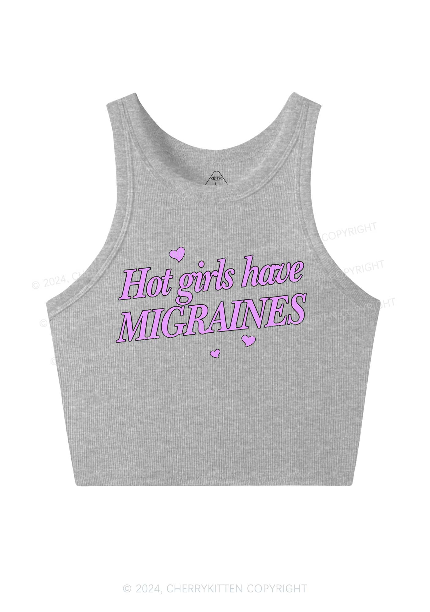 Hot Girls Have Migraines Y2K Crop Tank Top Cherrykitten