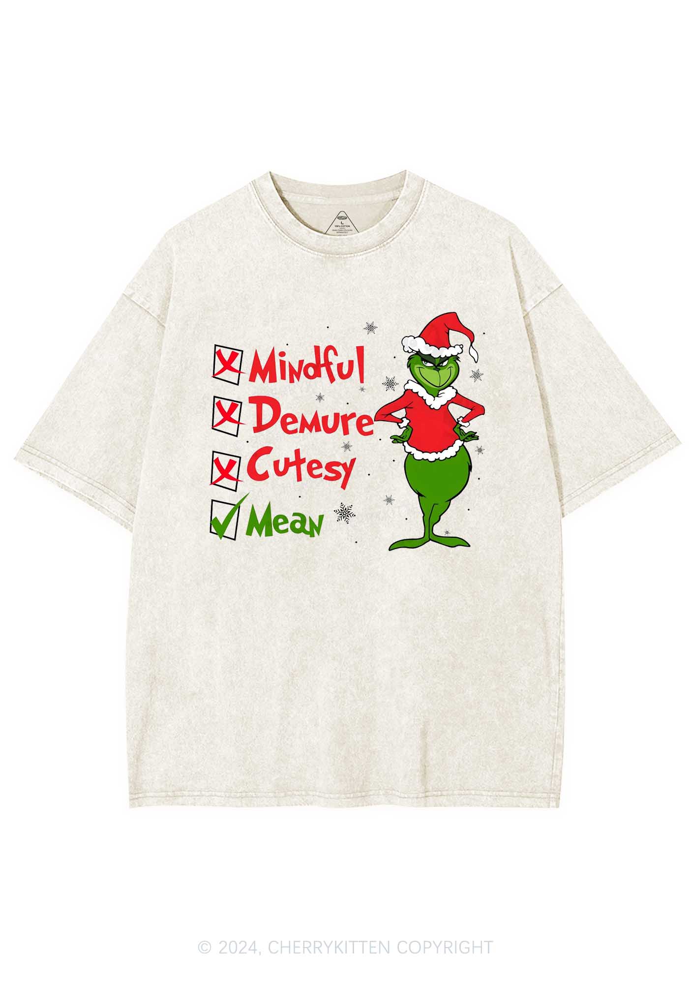 Christmas Mean Guy Y2K Washed Tee Cherrykitten