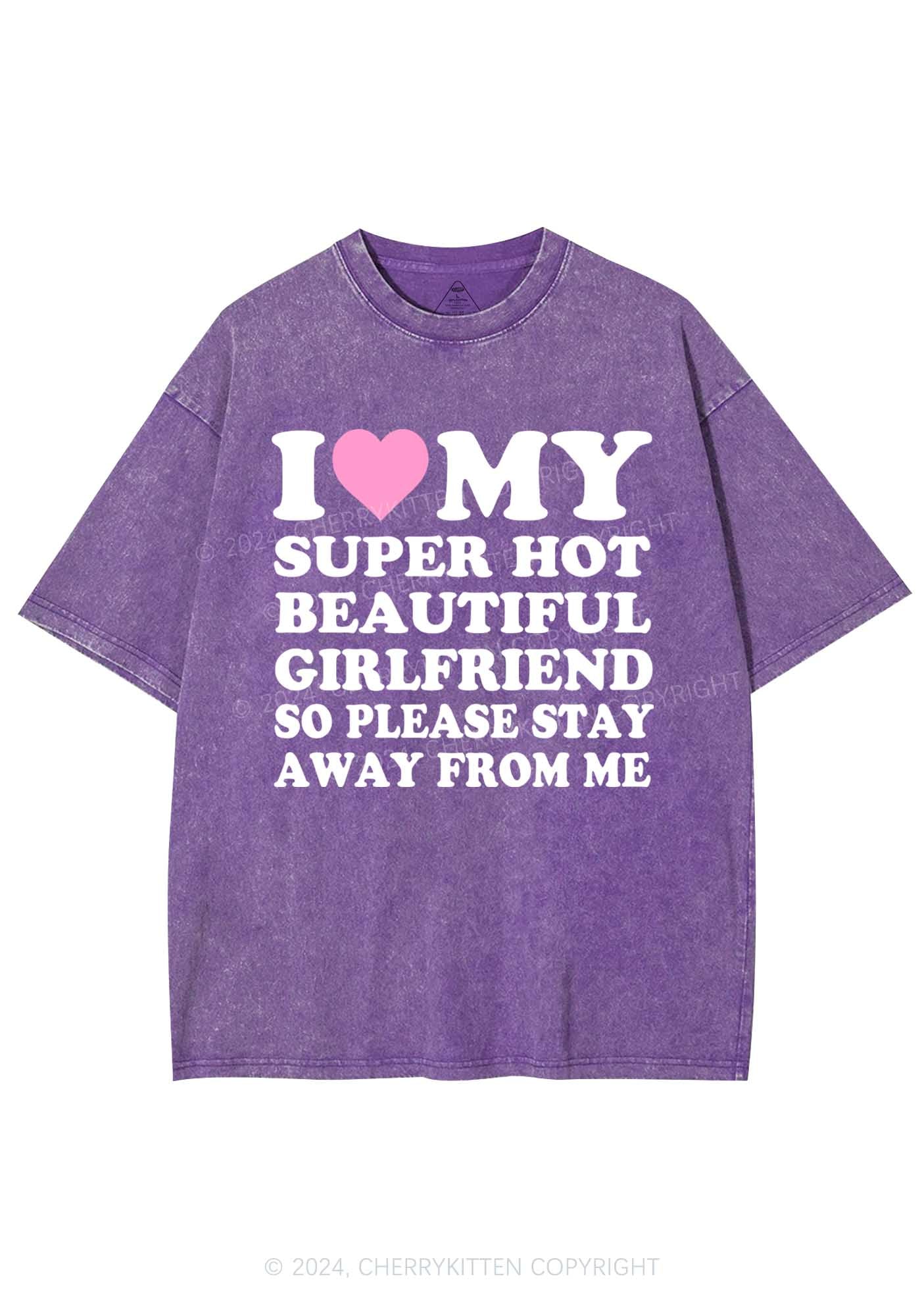 Love My Hot Girlfriend Y2K Valentine's Day Washed Tee Cherrykitten