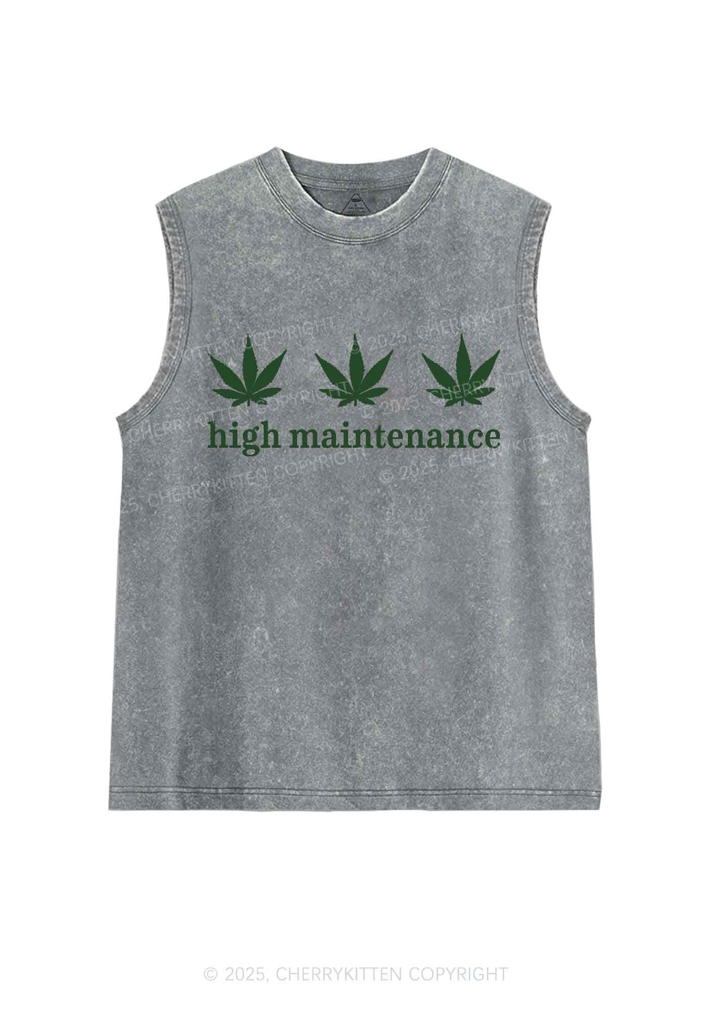 High Maintenance Y2K Washed Tank Cherrykitten