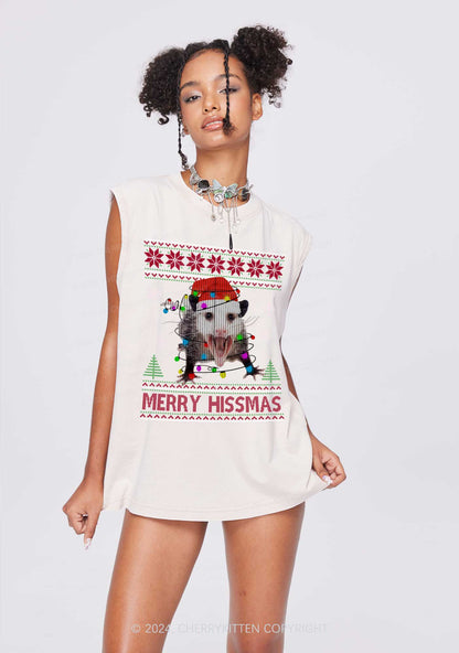 Christmas Merry Hissmas Y2K Washed Tank Cherrykitten