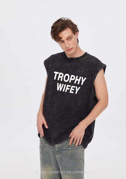 Trophy Wifey Y2K Washed Tank Cherrykitten