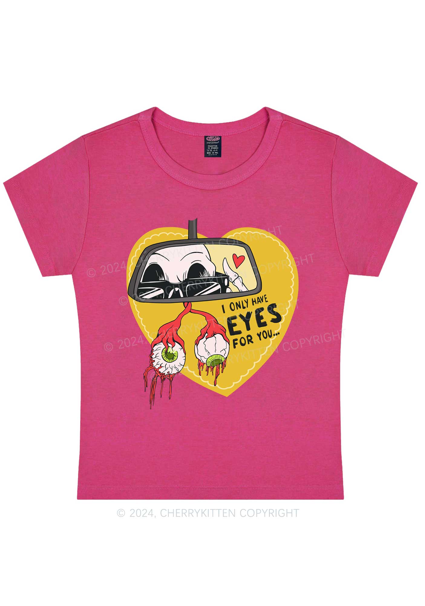 Halloween Eyes For You Y2K Baby Tee Cherrykitten