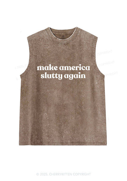 Make America Slxtty Again Y2K Washed Tank Cherrykitten